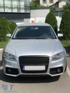 Első lökhárító hűtőráccsal Audi A4 B7 (2004-2008) RS4 dizájn fekete-image-6090388