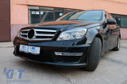 Első lökhárító Mercedes C-osztály W204 S204 C204 (2007-2015) facelift C63 dizájn -image-6093682