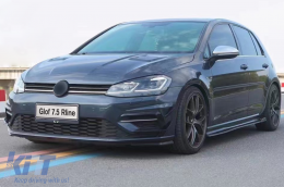 Első lökhárító oldalsó díszlécek VW Golf 7.5 5G R ferdehátú (2017-2020) modellekhez, szénszálas kinézet -image-6091657