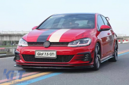 Első lökhárító oldalsó szárnyak VW Golf 7.5 GTI 5G ferdehátú (2017-2020) modellekhez, szénszálas kinézet -image-6091652