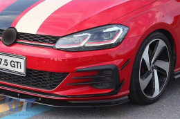 Első lökhárító oldalsó szárnyak VW Golf 7.5 GTI 5G ferdehátú (2017-2020) modellekhez, szénszálas kinézet -image-6091654