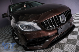 Elso lökhárító sötét szürke oldalsó matricával Mercedes A-Class W176 (2012-2018) modellekhez, facelift A45 dizájn-image-6100184