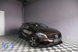 Elso lökhárító sötét szürke oldalsó matricával Mercedes A-Class W176 (2012-2018) modellekhez, facelift A45 dizájn-image-6100187