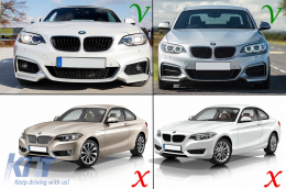 Első lökhárító spoiler BMW 2 F22 F23 (2013-tól) Kupé Kabrió modellekhez, M-performance Dizájn, zongorafekete-image-6076968