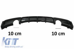 Első lökhárító spoiler elosztó és dupla kimenetes diffúzor BMW 3 Series F30 F31 (2011-től) modellekhez, M-performance dizájn, szénszálas bevonat-image-6064255