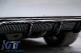 Első lökhárító spoiler elosztó és dupla kimenetes diffúzor BMW 3 Series F30 F31 (2011-től) modellekhez, M-performance dizájn, szénszálas bevonat-image-6065875