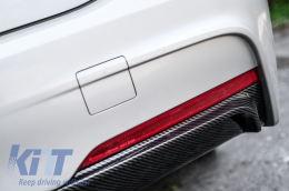 Első lökhárító spoiler elosztó és dupla kimenetes diffúzor BMW 3 Series F30 F31 (2011-től) modellekhez, M-performance dizájn, szénszálas bevonat-image-6065876