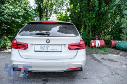 Első lökhárító spoiler elosztó és hátsó diffúzor BMW 3 F30 F31 (2011-től) modellekhez, M-performance dizájn, szénszálas fólia -image-6065866