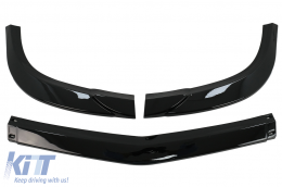 Első lökhárító spoiler Mercedes C-osztály W204 S204 C204 Sport Line (2011-2015) modellekhez, fényes fekete-image-6100634