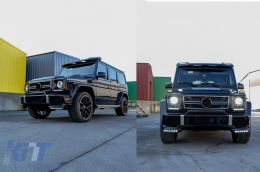 Első lökhárító spoilerrel LED Nappali Menetfénnyel (DRL) és felső spoilerrel MERCEDES G-Class W463 (1989-2017) G65 dizájn-image-6065662