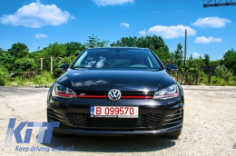 
Első lökhárító VW Golf VII Golf 7 (2013-tól) modellekhez, GTI Dizájn, 3D LED nappali menetfényes első lámpákkal, futófényes irányjelzővel és Hűtőráccsal-image-6093496