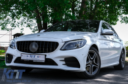 Első rács MERCEDES C-Class W205 S205 C205 S205 (2014-2018) GT-R Panamericana Design Fekete 360 Kamerával / kamera nélkül-image-6093397