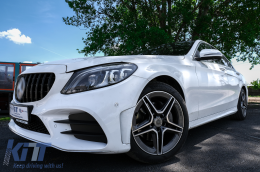 Első rács MERCEDES C-Class W205 S205 C205 S205 (2014-2018) GT-R Panamericana Design Fekete 360 Kamerával / kamera nélkül-image-6093404