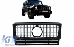 Első rács MERCEDES G-Class W463 (1990-2014) Új G63 GT-R Panamericana Design Fekete Króm-image-6051517