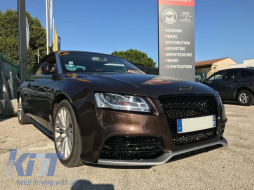 Első  Rács Audi A5 8T (2008-2011) RS5 Design márkajelzés nélküli Zongora Fekete-image-6032546