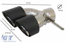 Embouts d'échappement carbone pour SUV Range Rover brillante Look Inlet 7.8cm-image-6066883