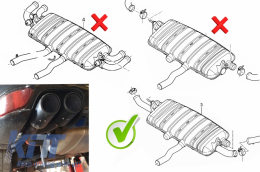 Embouts Echappement pour Porsche Cayenne 92A V6 V8 Diesel 05/10-09/2014 GTS Look-image-6063431