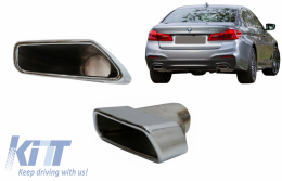 Escape Puntas para BMW G30 G31 G32 17+ F10 F11 10-17 M-Tech Sport Look Cromo-image-6058060