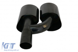 Exhaust Muffler Tips Black suitable for Mercedes C-Class E-Class S-Class CLS SL SLK W204 W211 W221 W219 E63 C63 Design-image-6087861