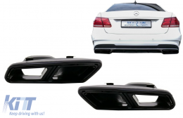 Exhaust Muffler Tips for Mercedes S-Class W222 E-Class W212 Facelift CLS W218 SL-Class R231 E63 S65 Design Black Exclusive Editon-image-6088771