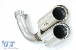 Exhaust Muffler Tips Quad suitable for Porsche Cayenne 9Y0 SUV 3.0 (2018-up) Upgrade to Cayenne S Chrome-image-6073825