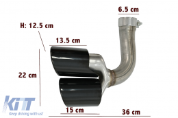 Exhaust Muffler Tips Quad suitable for Porsche Cayenne 9Y0 SUV 3.0 (2018-up) Upgrade to Cayenne S Black-image-6074002