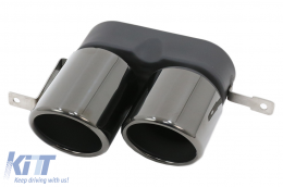 Exhaust Muffler Tips suitable for BMW 3 Series G20 G28 M-Sport (2019-up) Titanium Black-image-6094297