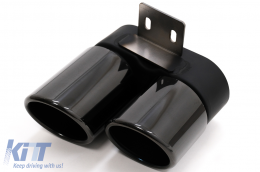 Exhaust Muffler Tips suitable for BMW 5 Series F10 F11 (2011-2017) M5 LCI Design Black-image-6095054