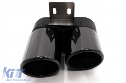 Exhaust Muffler Tips suitable for BMW 5 Series F10 F11 (2011-2017) M5 LCI Design Black-image-6095055