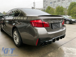 Exhaust Muffler Tips suitable for BMW 5 Series F10 F11 (2011-2017) M5 LCI Design Black-image-6096325