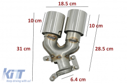 Exhaust Muffler Tips suitable for BMW 5 Series G30 G31 G38 6 Series G32 (2016-2020) 540i Design Chrome-image-6097479