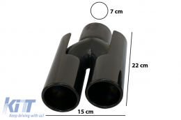 Exhaust Muffler Tips suitable for BMW E60 E90 E92 E93 F10 F30 M3 M5 M6 Design Piano Black-image-6087597