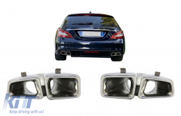 Exhaust Muffler Tips suitable for Mercedes M-Class W166 (2012-2015) CLS-Class W218 Facellift CLS63 Chrome Edition-image-6074517