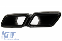 Exhaust Muffler Tips suitable for Mercedes E-Class W213 (2016-up) E63 Design GLC SUV X253 GLC Coupe C253 (2015-2017) Black-image-6054484