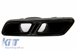 Exhaust Muffler Tips suitable for Mercedes E-Class W213 (2016-up) E63 S Design GLC SUV X253 GLC Coupe C253 (2015-2017) Black-image-6054501