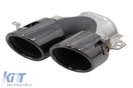 Exhaust Muffler Tips suitable for Mercedes A-Class W177 CLA II X118 C118 GLA SUV H247 GLB SUV X247 35 AMG / 45 AMG (2018-) 45S Design Black-image-6076595