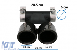 Exhaust Muffler Tips suitable for Porsche 718 Cayman Boxster 982 (2016-up) Piano Black-image-6087551