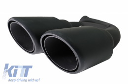 Exhaust Muffler Tips suitable for Porsche Cayenne 92A V6 V8 Petrol (05.2010-09.2014) GTS Design Matte Black-image-6011119