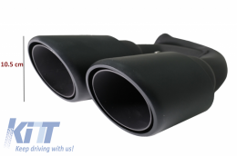 Exhaust Muffler Tips suitable for Porsche Cayenne 92A V6 V8 Petrol (05.2010-09.2014) GTS Design Matte Black-image-6011121