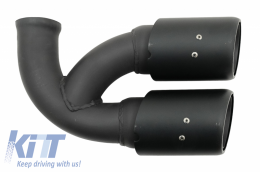 Exhaust Muffler Tips suitable for Porsche Cayenne 92A V6 V8 Petrol (05.2010-09.2014) GTS Design Matte Black-image-6060735