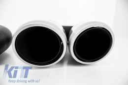 Exhaust Muffler Tips suitable for Porsche Cayenne 92A V6 V8 Petrol (05.2010-09.2014) GTS Design Silver-image-5987932