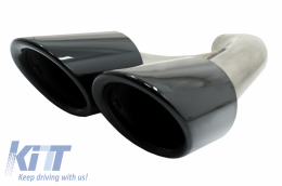 Exhaust Muffler Tips suitable for Porsche Cayenne 92A Facelift (10/2014-2017) GTS Design Piano Black-image-6060738