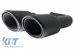 Exhaust Muffler Tips suitable for Porsche Cayenne 92A V6 V8 Diesel (05.2010-09.2014) GTS Design Matte Black-image-6060752