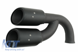 Exhaust Muffler Tips suitable for Porsche Cayenne 92A V6 V8 Diesel (05.2010-09.2014) GTS Design Matte Black-image-6060757