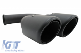 Exhaust Muffler Tips suitable for Porsche Cayenne 92A V6 V8 Diesel (05.2010-09.2014) GTS Design Matte Black-image-6060762