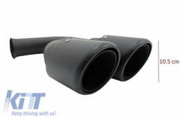 Exhaust Muffler Tips suitable for Porsche Cayenne 92A V6 V8 Diesel (05.2010-09.2014) GTS Design Matte Black-image-6060763