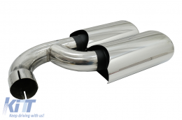 Exhaust Muffler Tips suitable for Porsche Cayenne I Facelift SUV 9PA1 V8 (2007-2010) Chrome-image-6079109