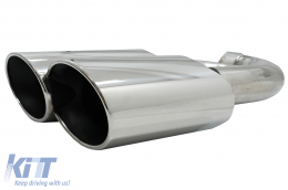 Exhaust Muffler Tips suitable for Porsche Cayenne I Facelift SUV 9PA1 V8 (2007-2010) Chrome-image-6079111