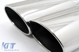 Exhaust Muffler Tips suitable for Porsche Cayenne I Facelift SUV 9PA1 V8 (2007-2010) Chrome-image-6079112