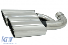 Exhaust Muffler Tips suitable for Porsche Cayenne I Facelift SUV 9PA1 V8 (2007-2010) Chrome-image-6079113